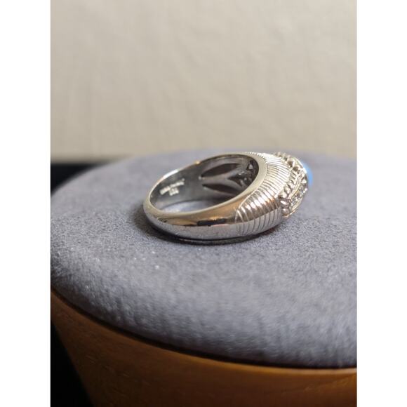 Judith Ripka Sterling Silver Blue Chalcedony Diamonique CZ Ring Size 7.75 - Picture 8 of 11